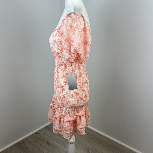 J for Justify Floral Smocked Mini Dress Size Large NWT - Picture 4 of 7